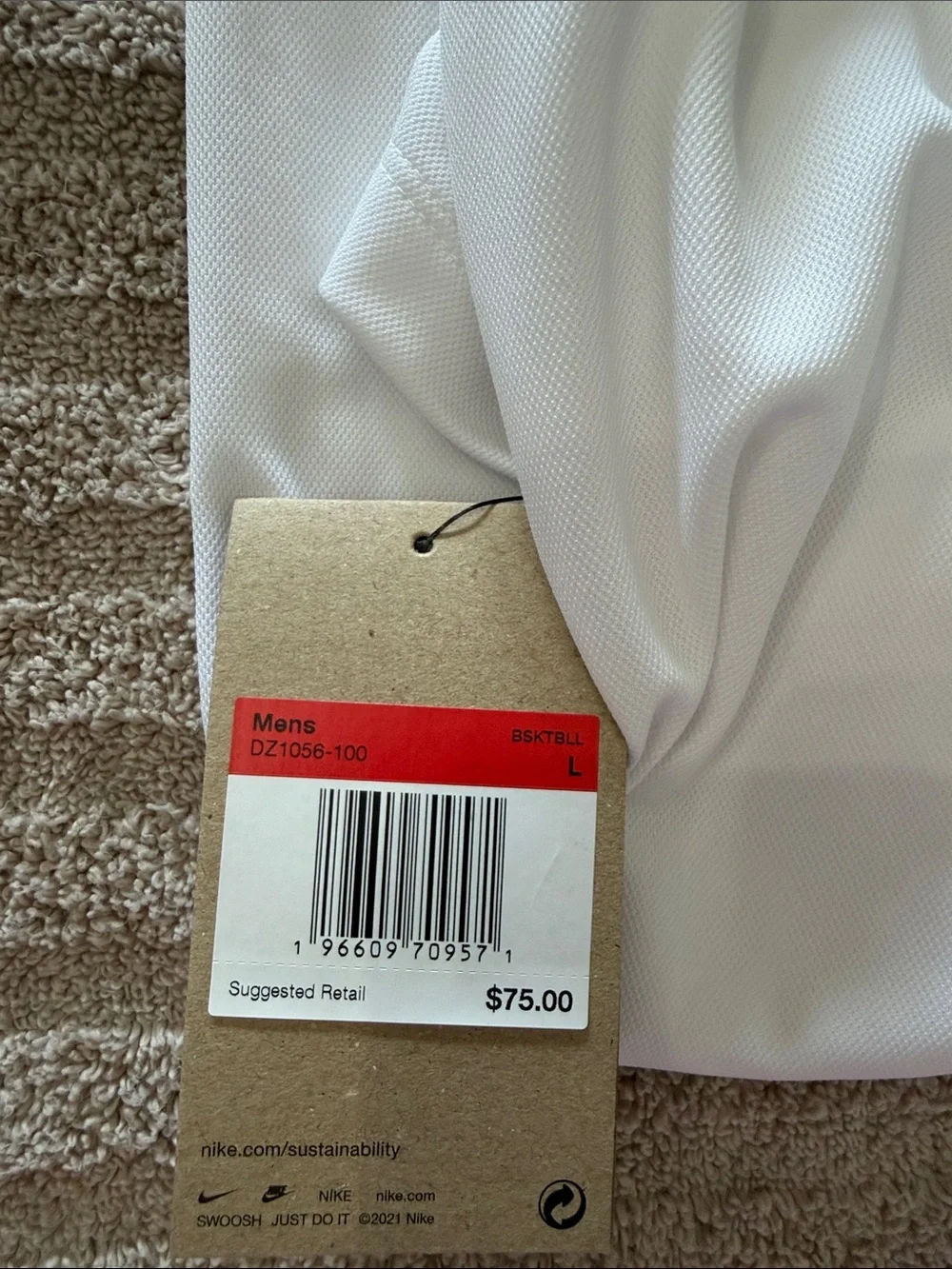 Nike White Polo with Navy & Red Team Crest